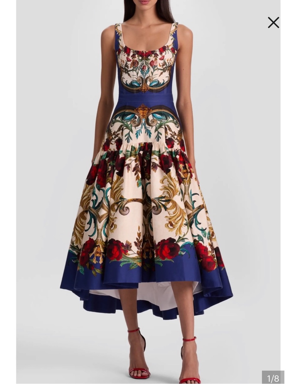 Alice + Olivia Diana Baroque High-Low Dress 6 New $660
